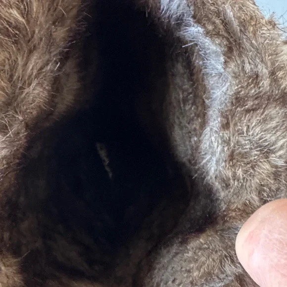 Elegant Brown Faux Suede Knee High Boots with Buckle Accent & faux fur inside. - Picture 4 of 13